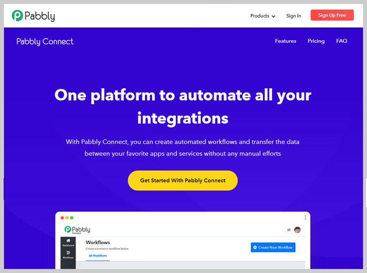 Pabbly Connect - Best Integromat Alternatives