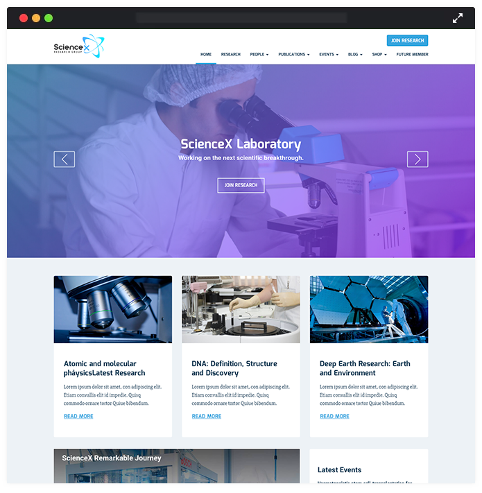 ScienceX WordPress Theme